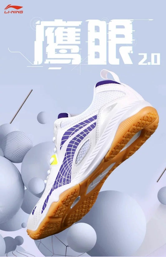 Unisex Tabletennis Competition&Training shoes Hawk Eye 2.0 - white/blue - APTT005-1