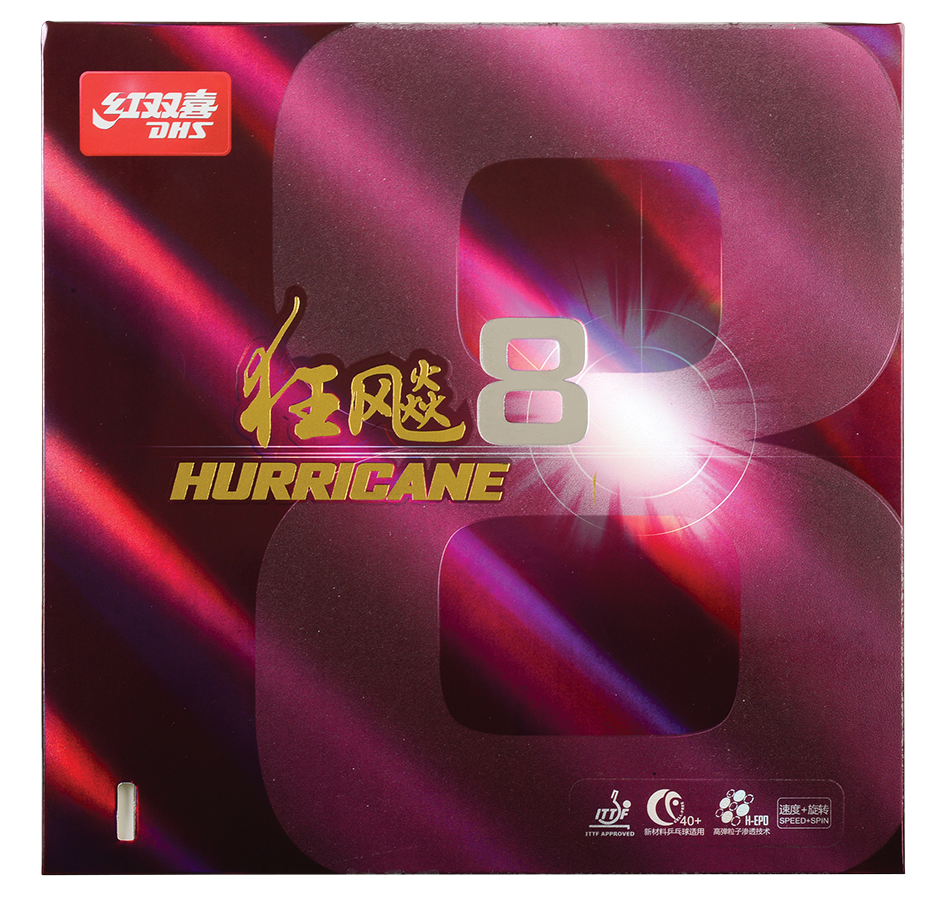 DHS Hurricane 8 Soft 39 2.15mm Rubber Black - DXDJ958-5