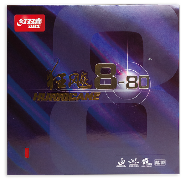 DHS Hurricane 8-80 Mid 38 2,1mm Belag Schwarz - DXDR003-5