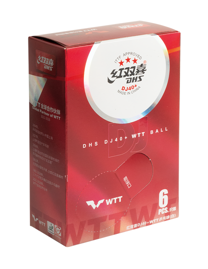 DHS Tischtennisball DJ40 WTT Weiß (6 Pack) DXAR002-1/DXAV001-2