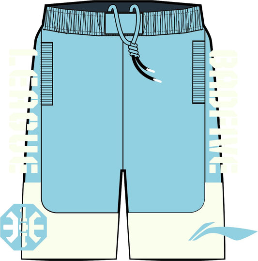 Unisex Basketball-Short "Anti-Warrior" Badfive BIG Lightblue-White - AAPT045-7