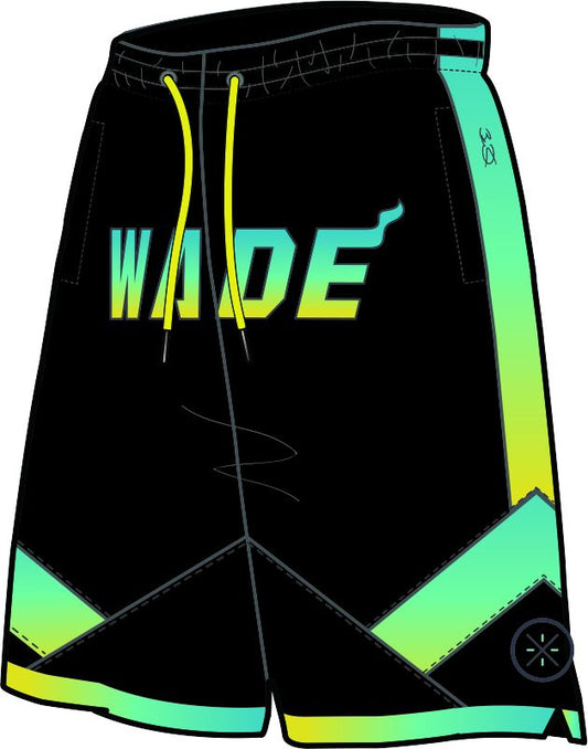 Unisex Basketball-Short "Wade-Style" Blue-Green-Yellow - AAPT051-2