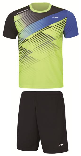 Men Competition-Dress SPEED (Set consisting of Shirt and Shorts) yellow + black - AATS007-3