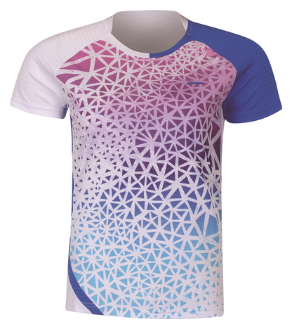Herren Competition Shirt Flowers Weiß/Kristall Blau - AAYQ071-2