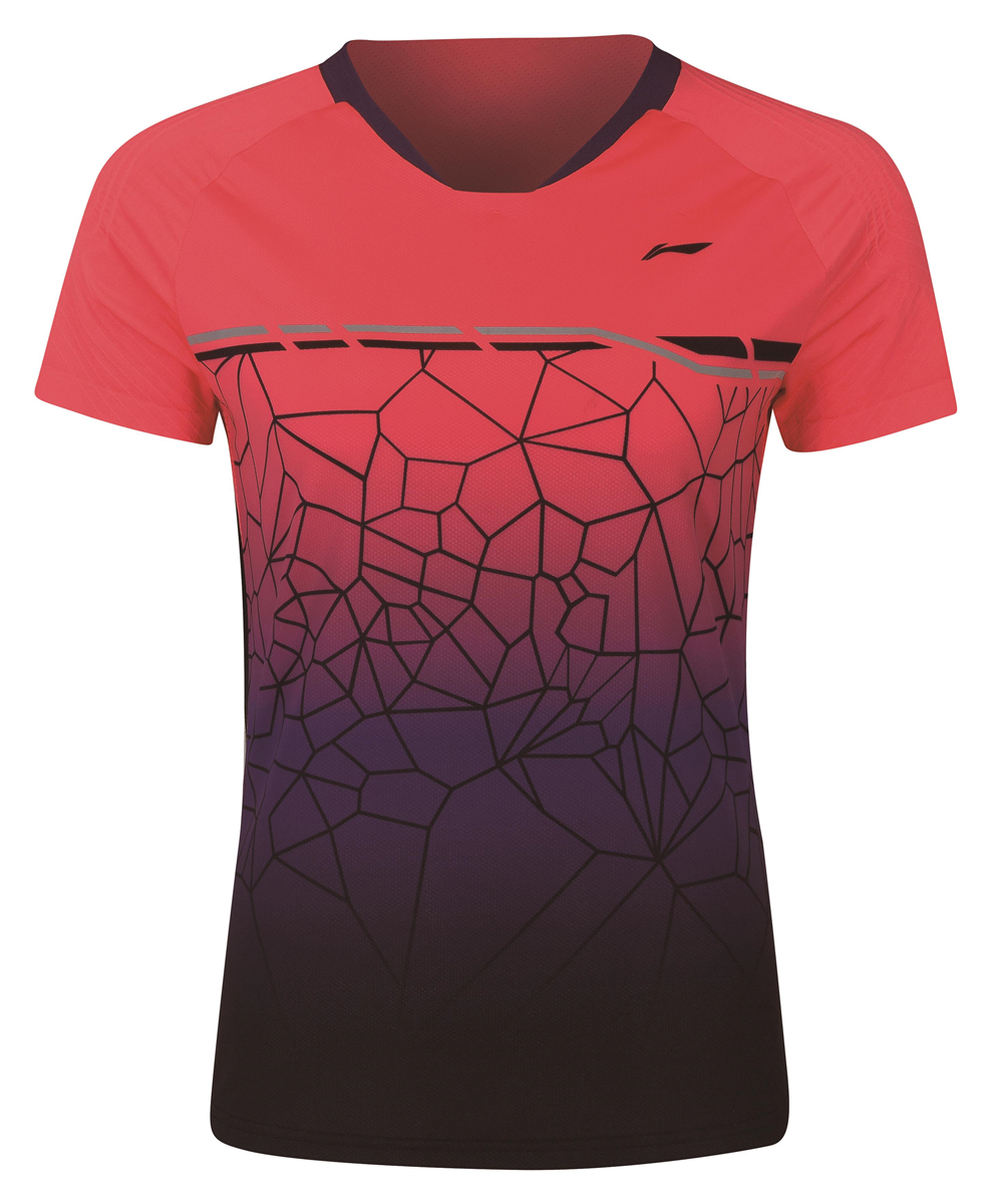 Damen Competition Shirt Web Leuchtend Rot - AAYQ084-3