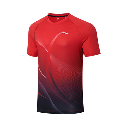 Tabletennis Men Team Competition-Shirt Topspin - red-black - AAYT031-6