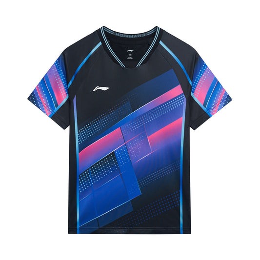 Tabletennis Kids National Team Competition-Shirt "Cyber" - blue-pink-black - AAYT034-4
