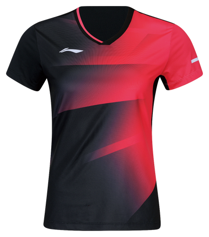 Damen Sport Shirt schwarz/rot - AAYW054-1