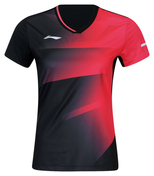 Damen Sport Shirt schwarz/rot - AAYW054-1