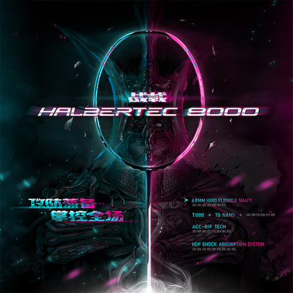 Badmintonracket HalberTec 8000 (3U) Green/Pink - unstrung  - AYPT369-3