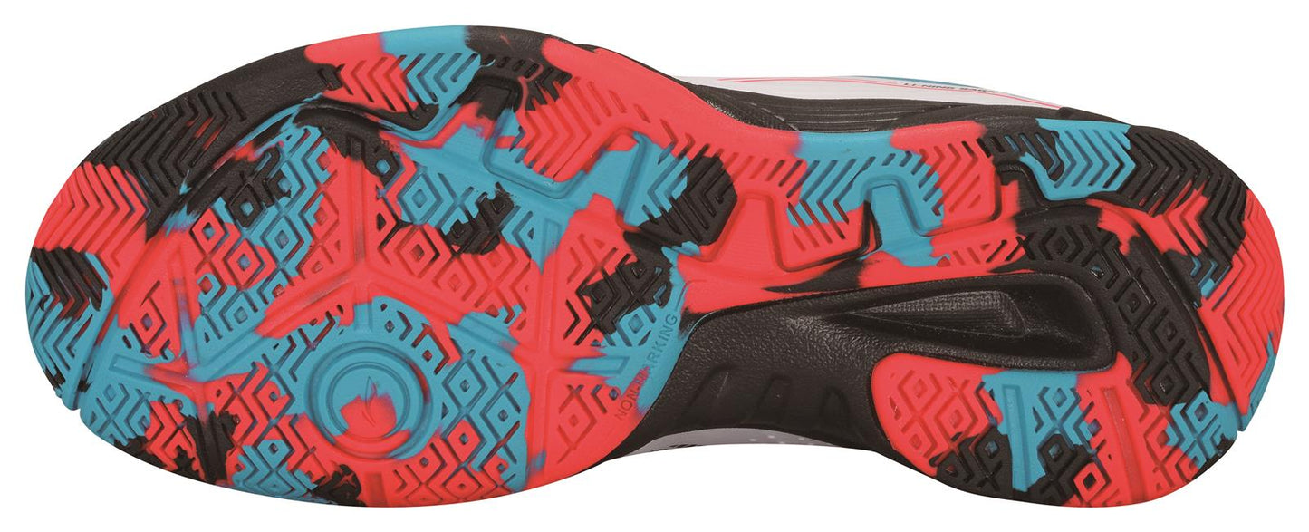 Kinder Badmintonschuh "Saga II Lite JR" weiß-schwarz-rot - AYTT008-1