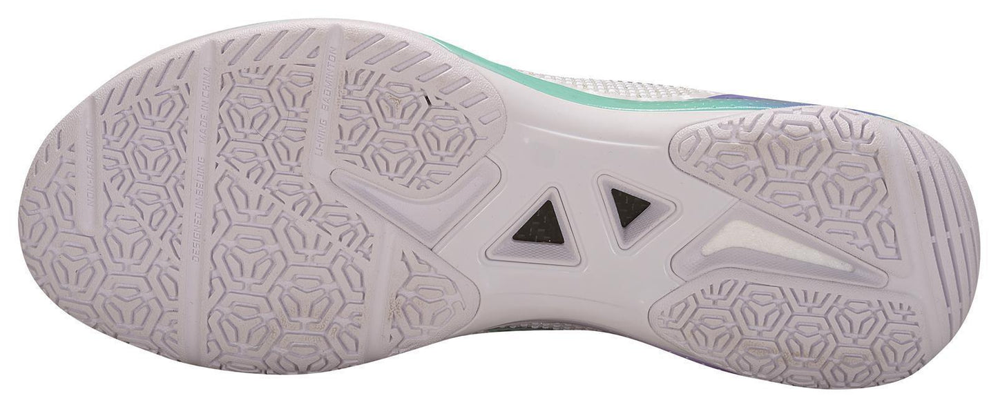 Unisex Badmintonschuh Donner 2 - weiß/lila - AYZU015-1