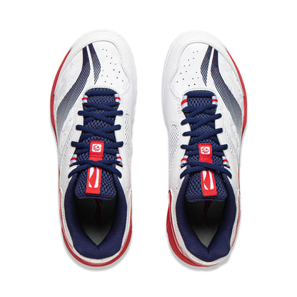 Unisex Badmintonshoe Soundwave - white/red - AYTV015-3