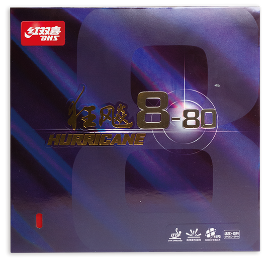 DHS Hurricane 8-80 Mid 38 2,1mm Belag Schwarz - DXDR003-5