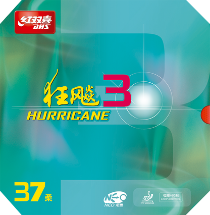 DHS NEO Hurricane 3 Hard 40 2.1mm Rubber Red - DXDK008-4